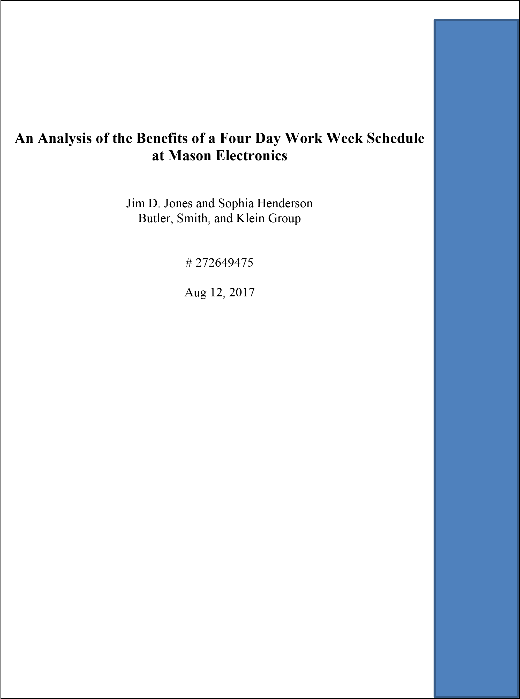 Cover page example
