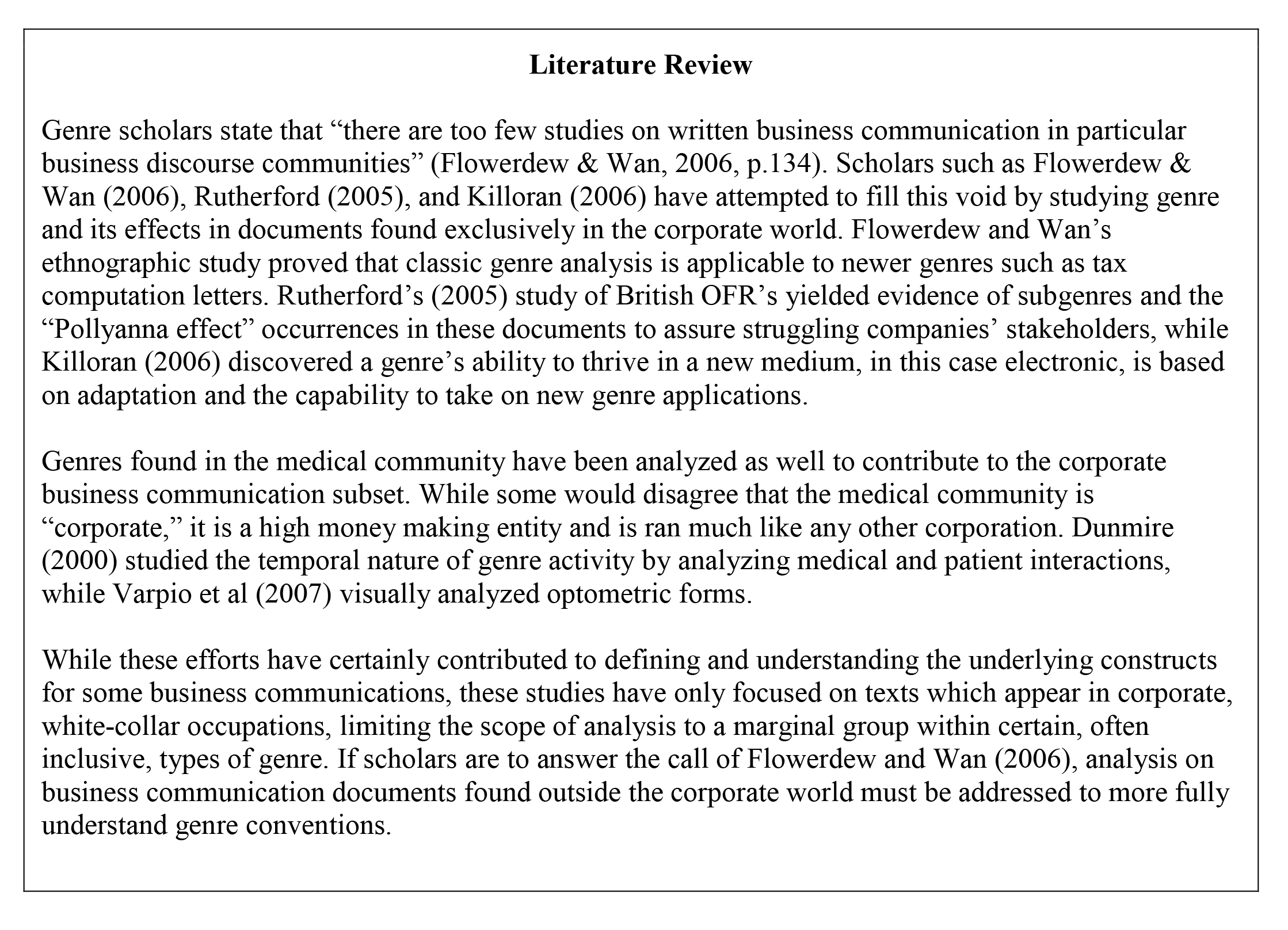 Literature review example
