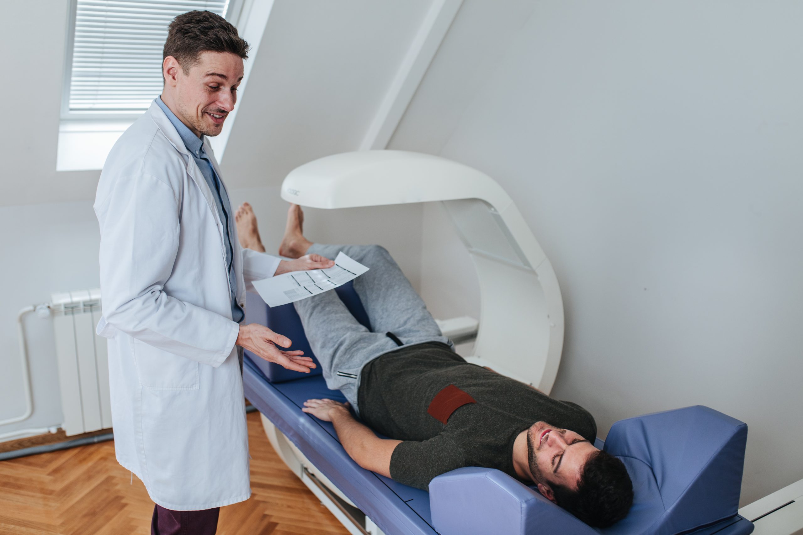 Image of a patient receiving a DEXA scan