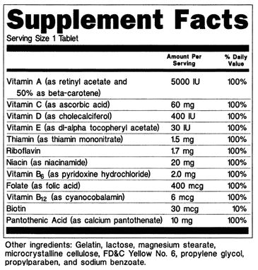 Supplement Facts panel