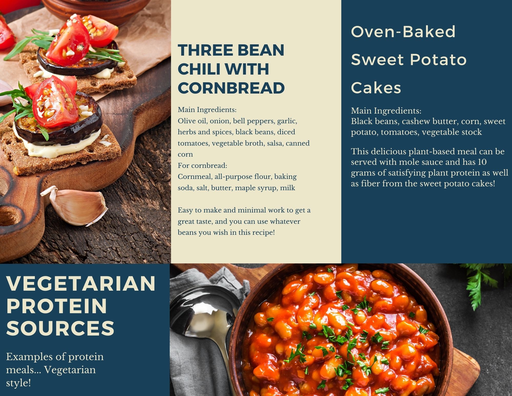 Recipes for vegetarian meals high in protein