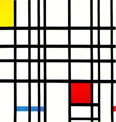 Piet Mondrian, Composition with Yellow, Blue and Red, oil on canvas, 1937-1942 (Tate Modern, London). Photo: CC BY-SA 2.0.