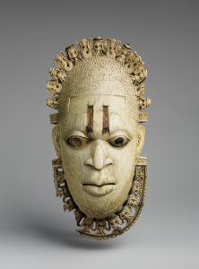 Queen Mother Pendant Mask: Iyoba, ivory, iron, copper, sixteenth century (Metropolitan Museum of Art, New York). Photo: Public Domain.