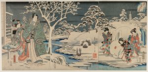 Utagawa Kunisada and Utagawa Hiroshige, The Snowy Garden, ink and color on paper, 1854 (Cleveland Museum of Art, Cleveland). Photo: Public Domain.