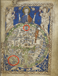 Psalter Map (Eden and England highlighted), ca. 1275 (British Library, London). Photo: Public Domain.