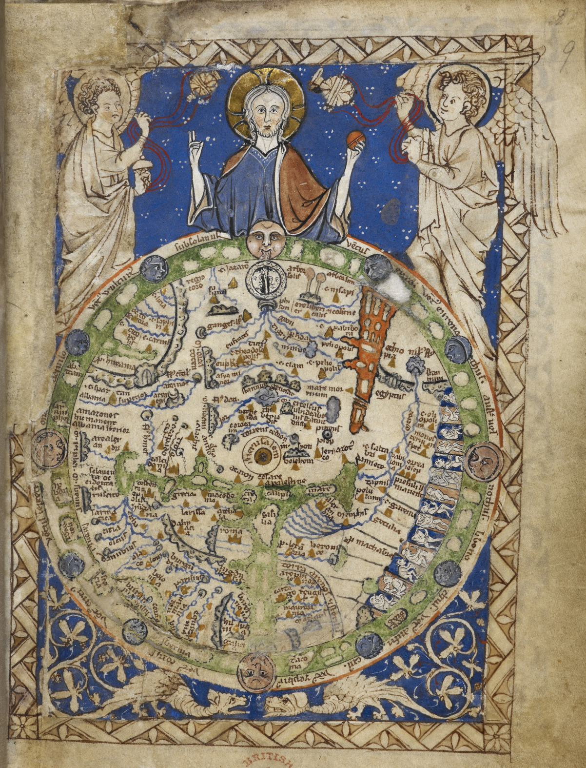 Psalter Map (Detail of orb), ca. 1275 (British Library, London). Photo: Public Domain.