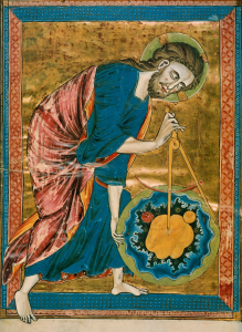 The Creator with Compass, illumination on parchment, ca. 1220-1230 (Österreichische Nationalbibliothek, Vienna). Photo: Public Domain.