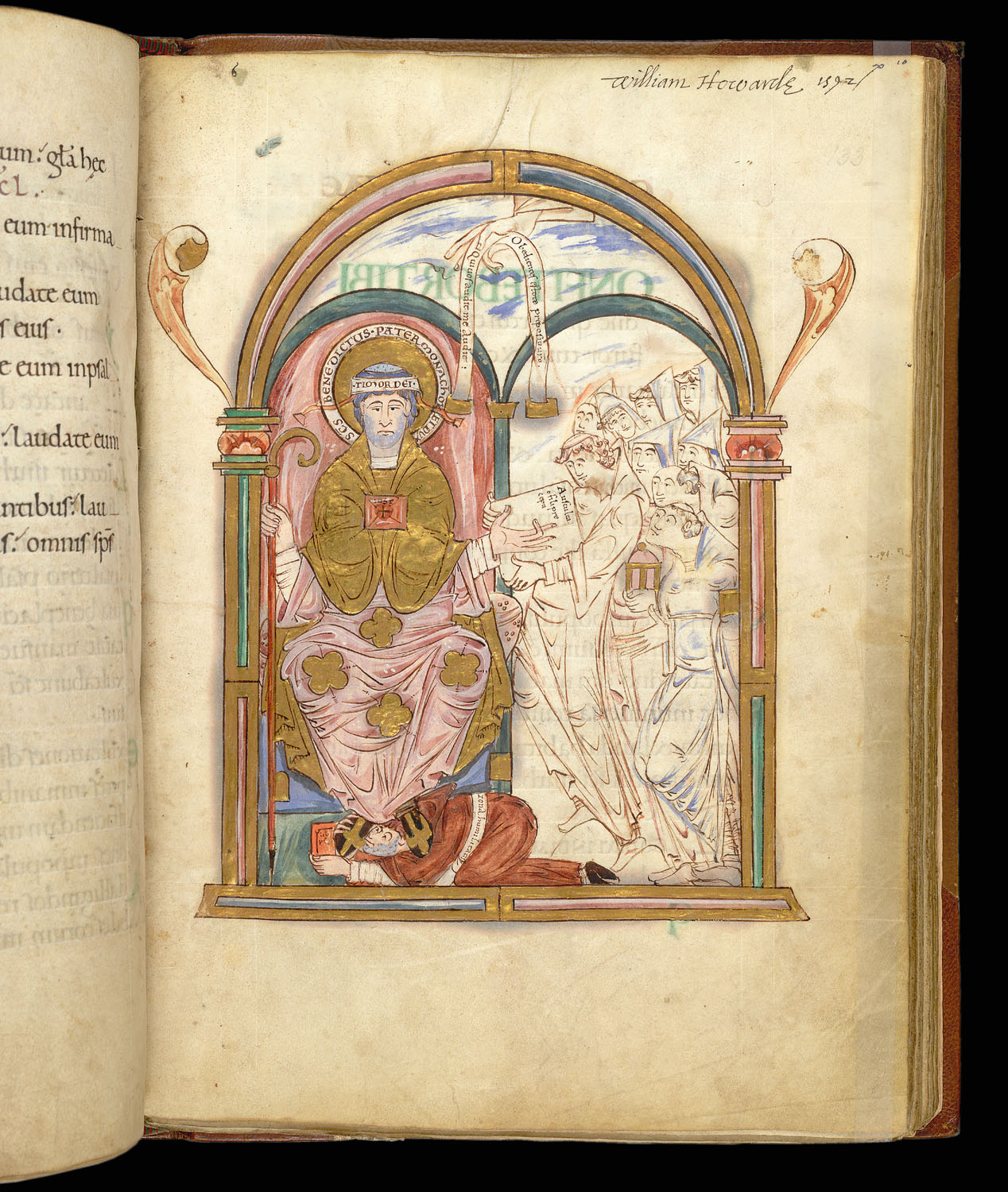 Eadui Basan, Image of Saint Benedict, Eadui Psalter, London, British Library MS Arundel 155, f. 133, England, between 1012 and 1023 CE. Image: CC0 1.0.