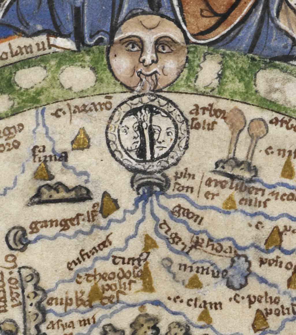 East Wind and Eden, Psalter Map, ca. 1275 (British Library, London). Photo: Public Domain.