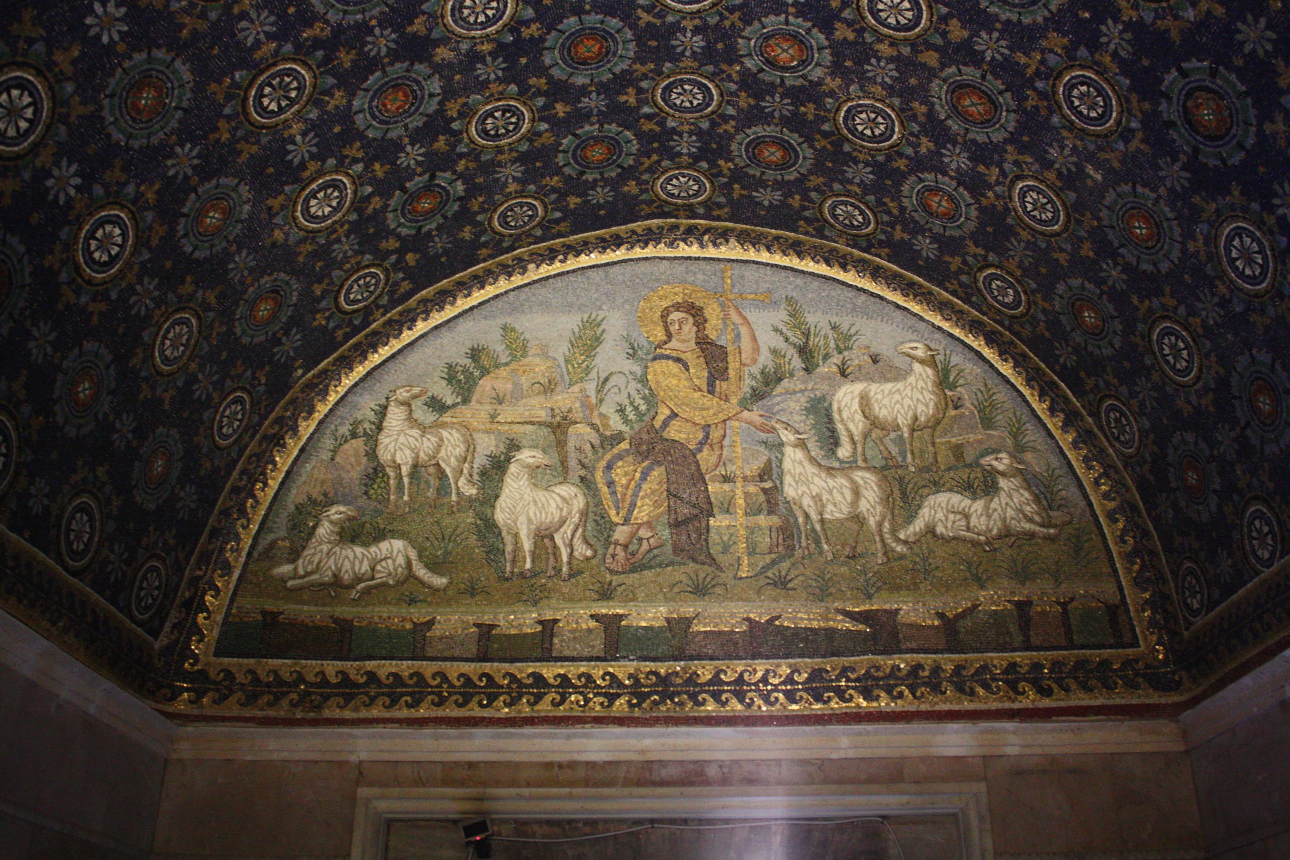 The Good Shepherd, Mausoleum of Galla Placidia, ca. fifth century (Ravenna, Italy). Photo: Asa Mittman, CC BY-NC-SA 2.0.