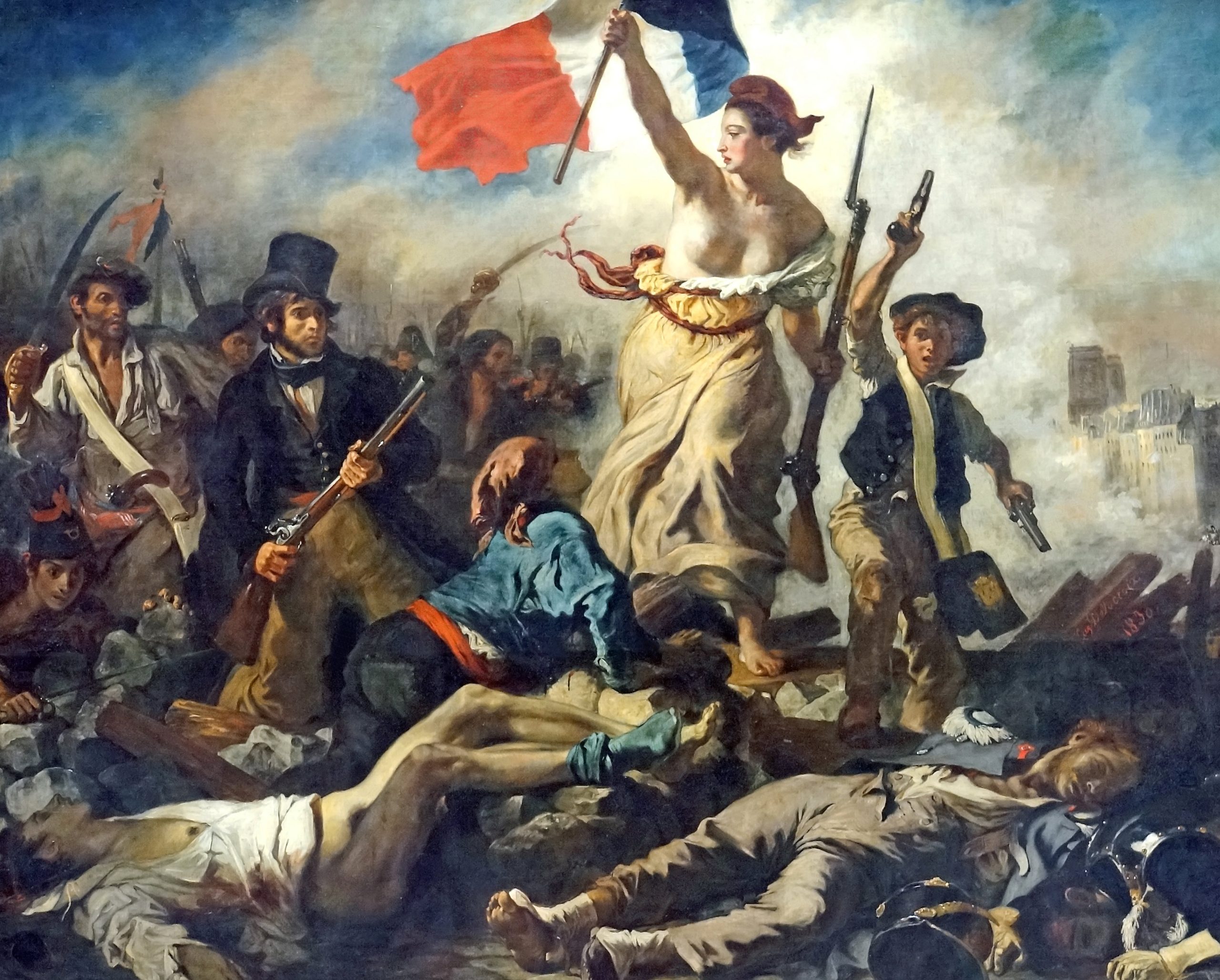 Eugène Delacroix, Liberty Leading the People, oil on canvas, 1830 (Musée du Louvre, Paris). Photo: Dennis Jarvis, CC BY-SA 2.0.