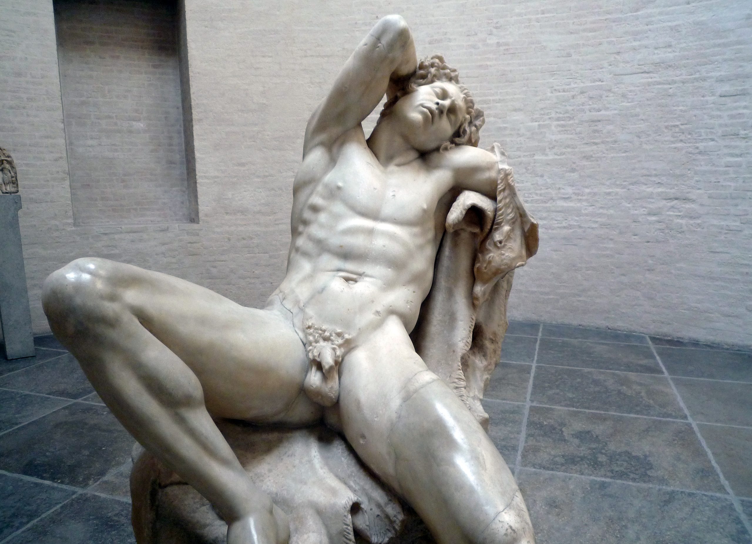Barberini Faun, marble, ca. 220 B.C.E. (Glyptothek, Munich). Photo by Steven Zucker, CC BY-NC-SA 2.0.