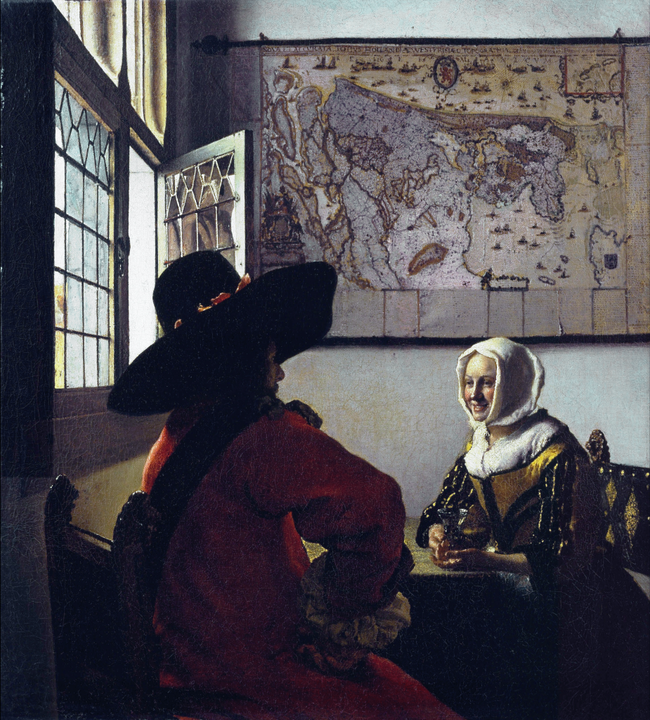 Johannes Vermeer, Officer and Laughing Girl, oil on canvas, 1657 (The Frick Collection, New York). Photo: Public Domain.