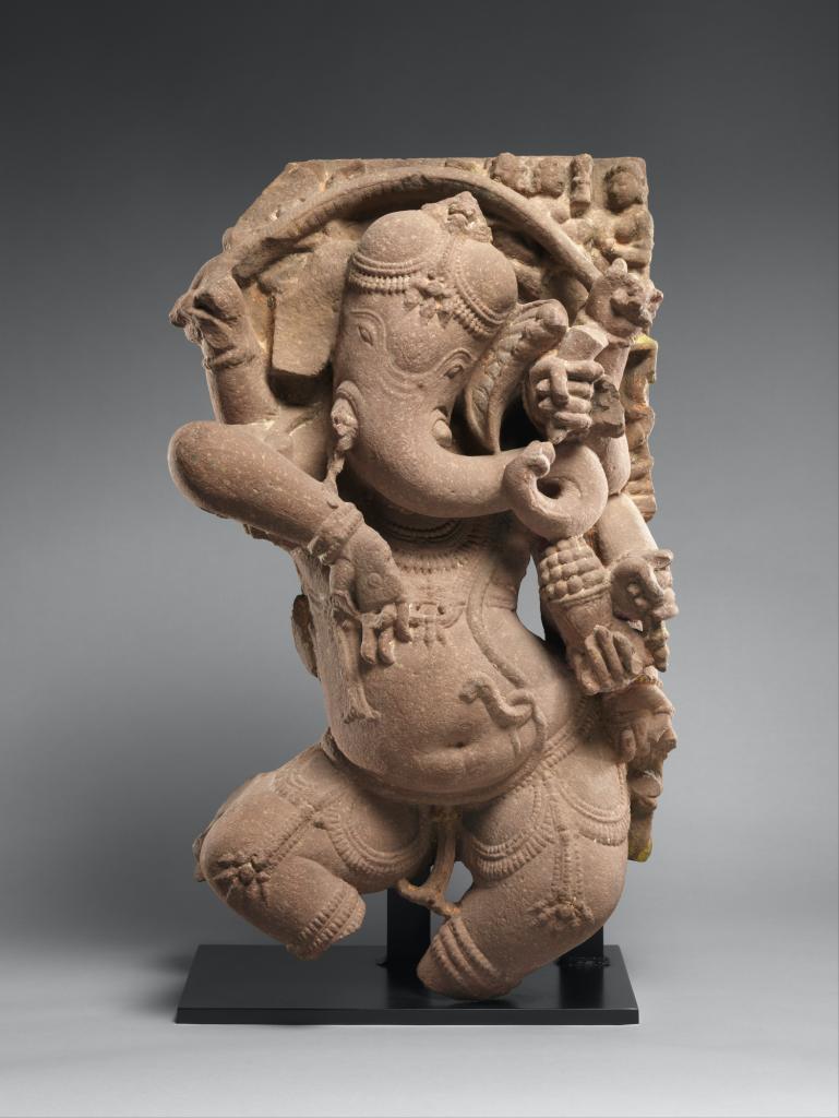Dancing Ganesha, red sandstone, ca. tenth century (Metropolitan Museum of Art, New York). Photo: Public Domain.