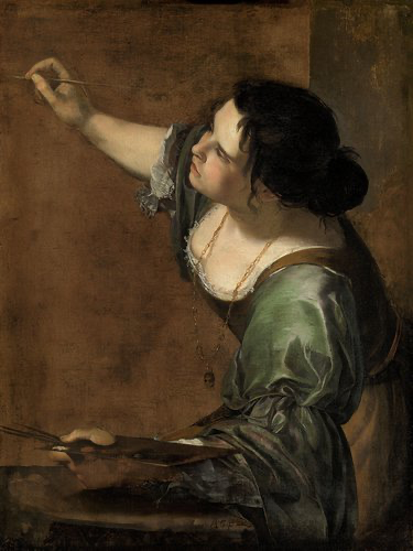 Artemisia Gentileschi, Self-Portrait as the Allegory of Painting, oil on canvas, ca. 1638-1639 (Royal Collection Trust, London). Photo by David Short, CC BY 2.0.