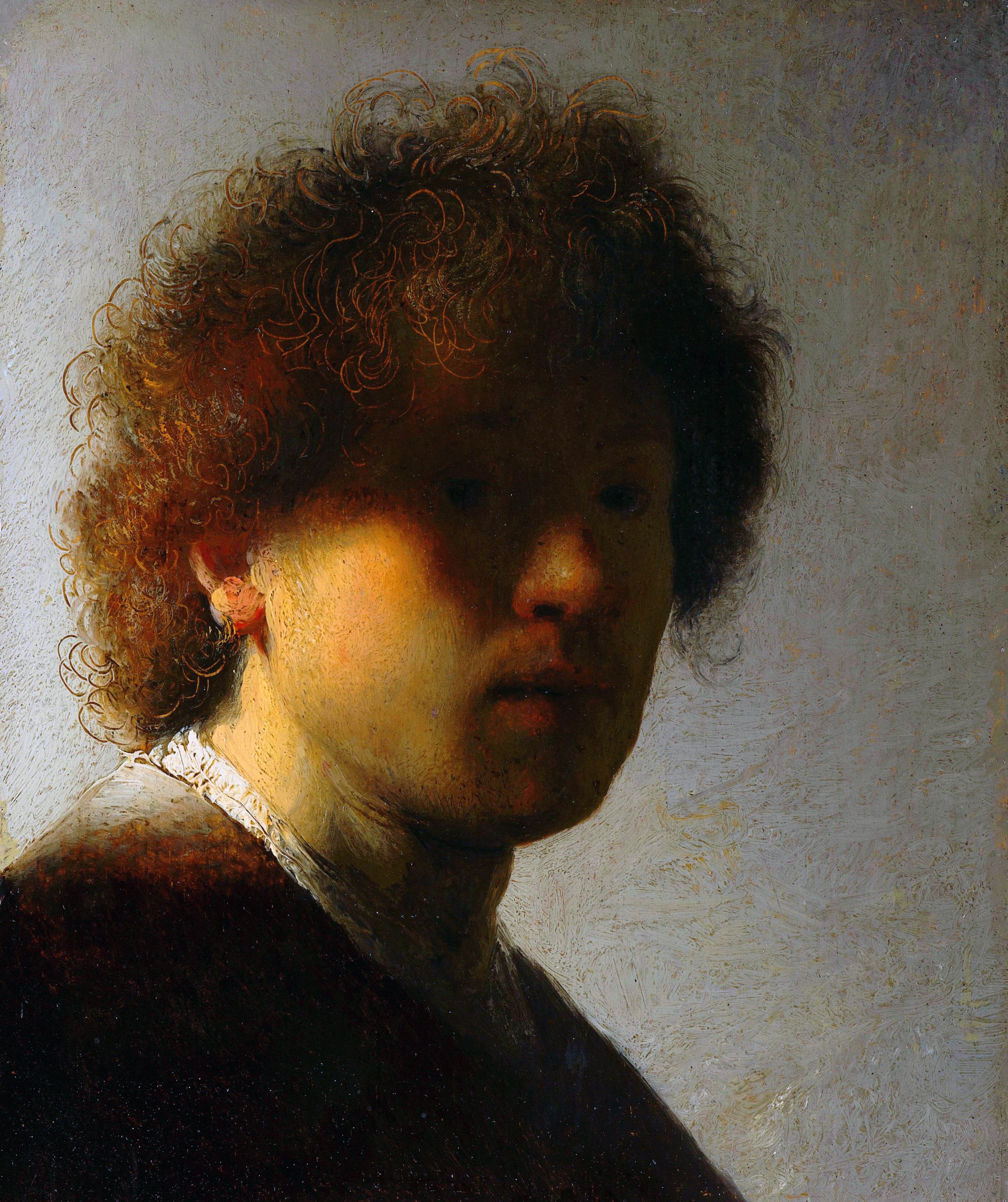 Rembrandt van Rijn, Self-Portrait, oil on canvas, ca. 1628 (Rijksmuseum, Amsterdam). Photo by Stuart Rankin, CC BY-NC 2.0.