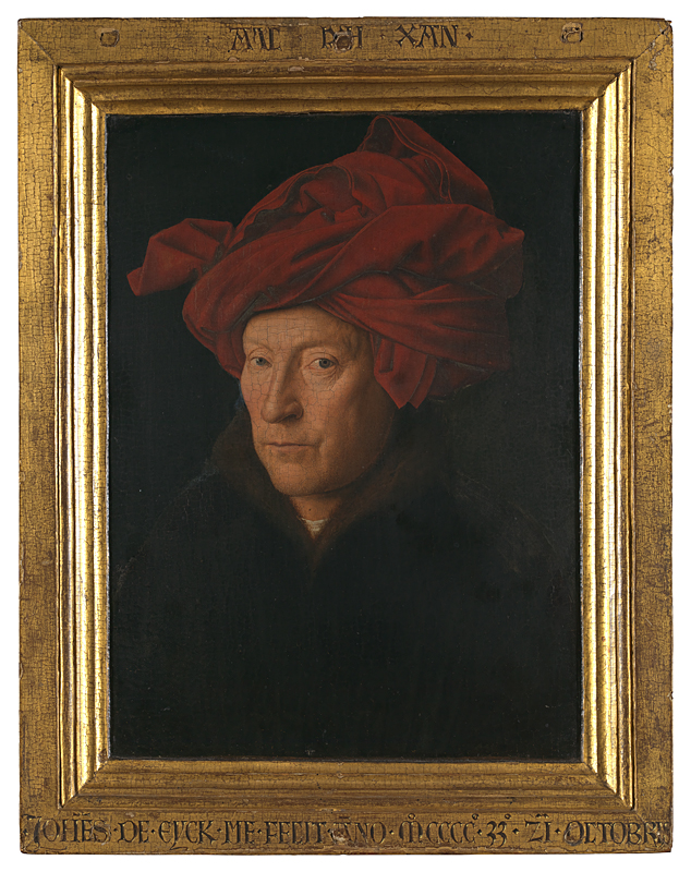 Jan van Eyck, The Man in the Red Turban (Self-Portrait?), oil on oak panel, 1433 (The National Gallery, London). Photo: The National Gallery, London, CC BY-NC-ND 4.0