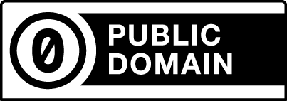 Public domain icon: a zero is circled, next to public domain label.