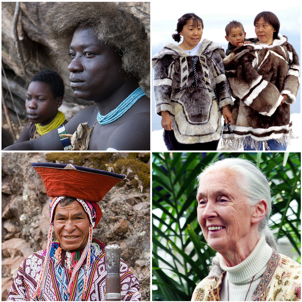 Culturally and biologically diverse humans.